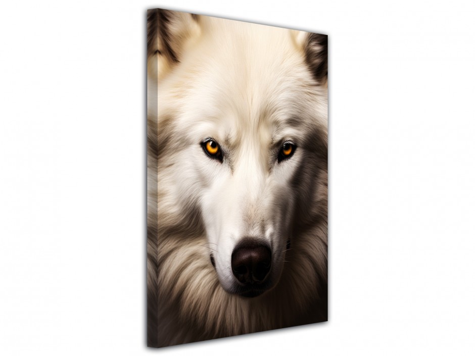 Tableau toile imprimée Loup blanc