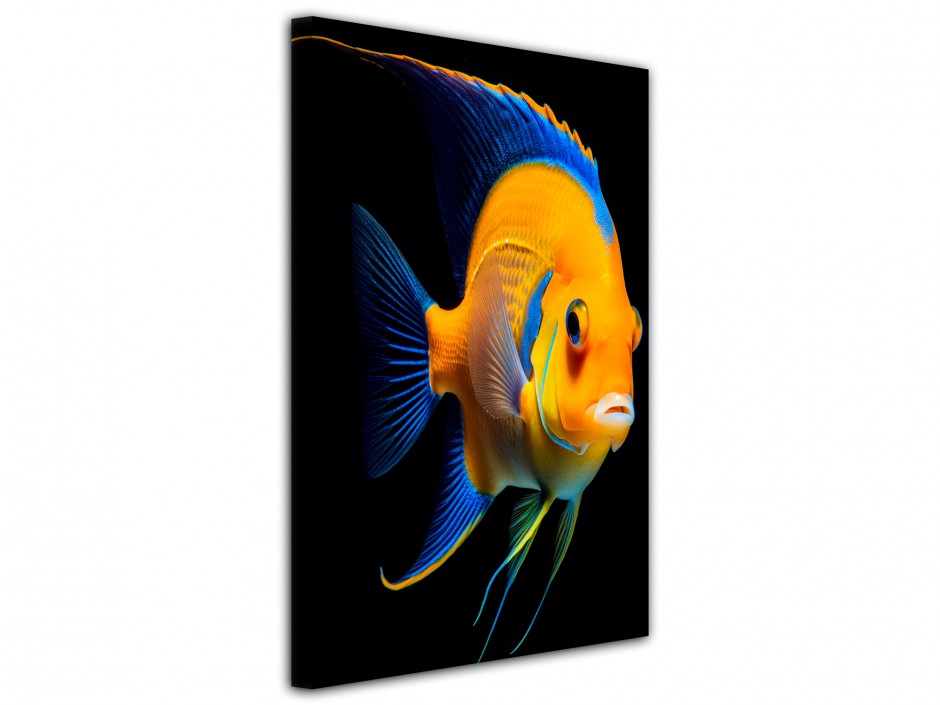 Tableau toile imprimée Poisson‑ange jaune et bleu
