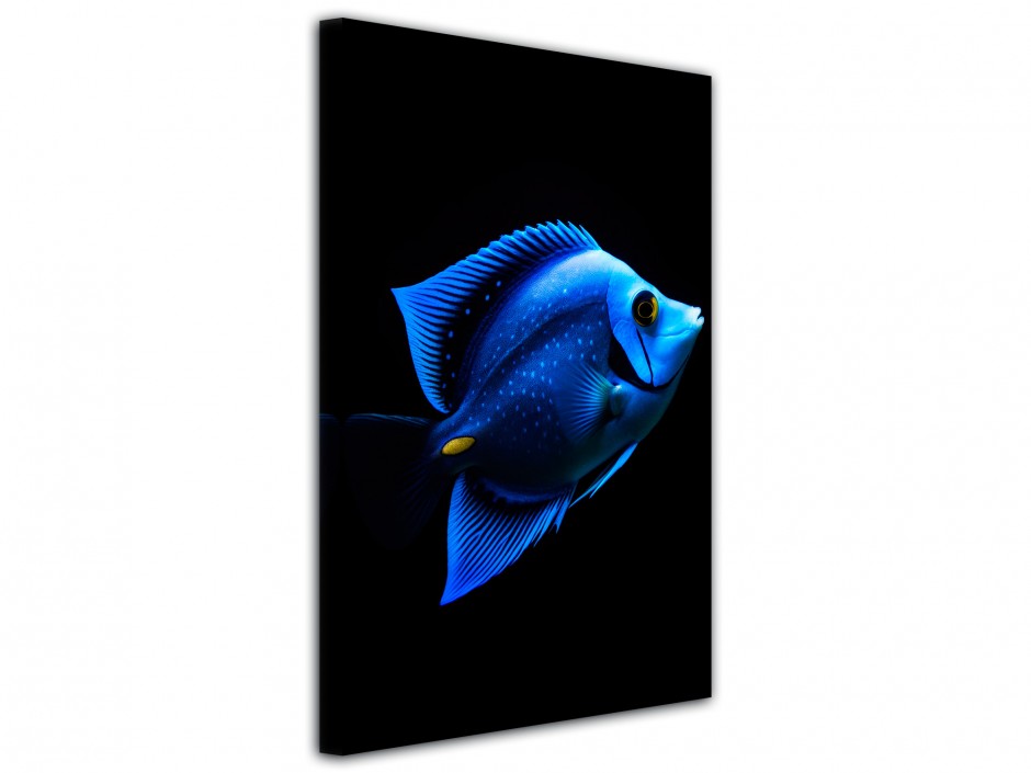 Tableau toile imprimée Poisson Bleu Profond