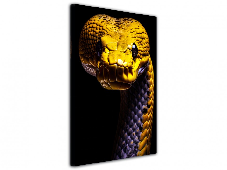 Tableau toile imprimée Serpent Jaune