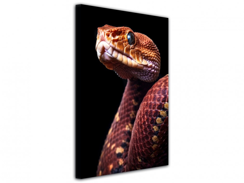 Tableau toile imprimée Serpent Marron