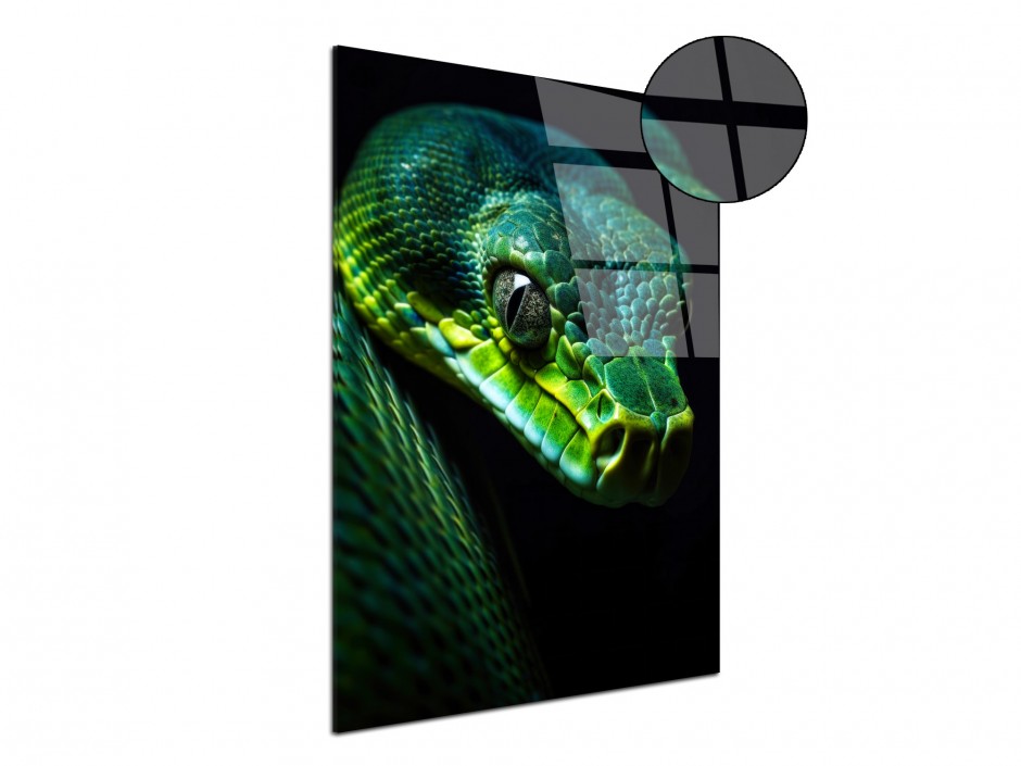 Tableau Plexiglas Serpent émeraude