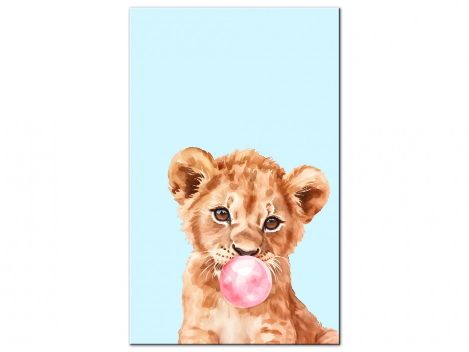 Tableau Aluminium Lionceau bubble gum