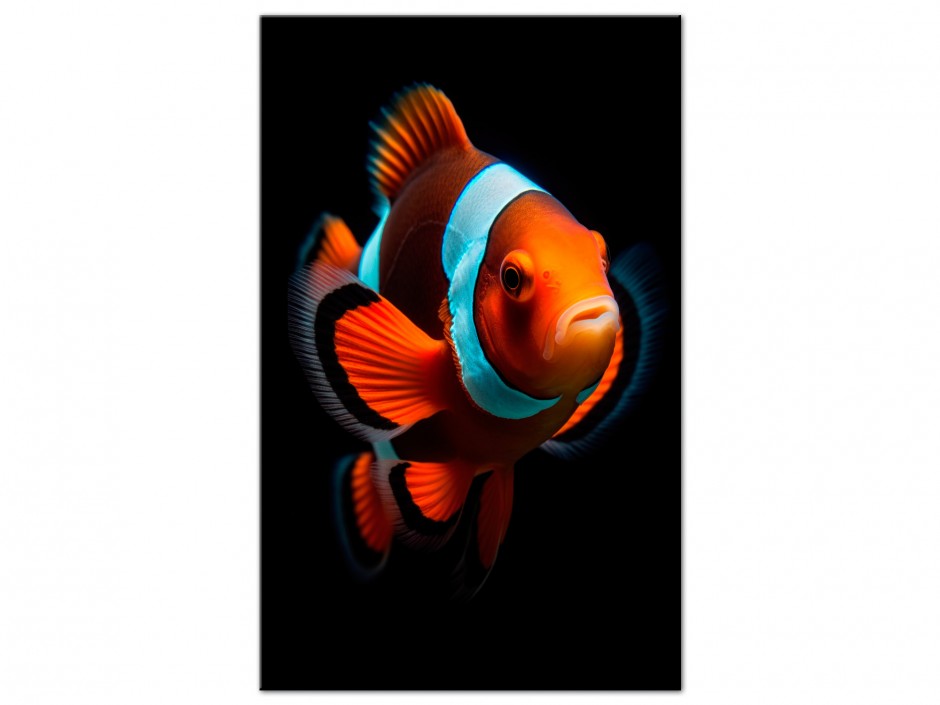 Tableau Aluminium Poisson clown lumineux