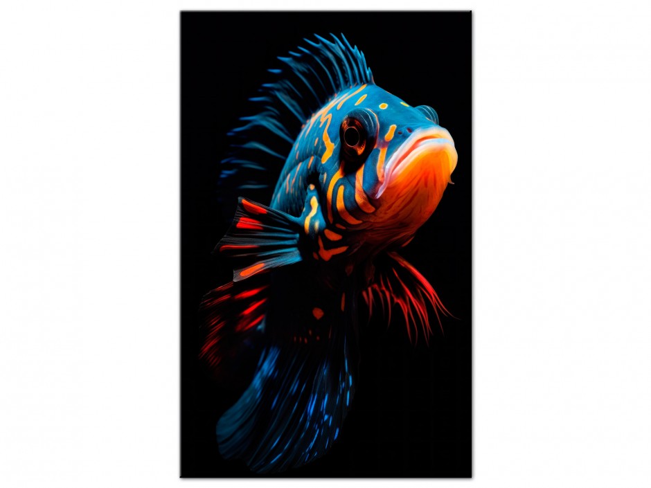 Tableau Aluminium Poisson mandarin bariolé
