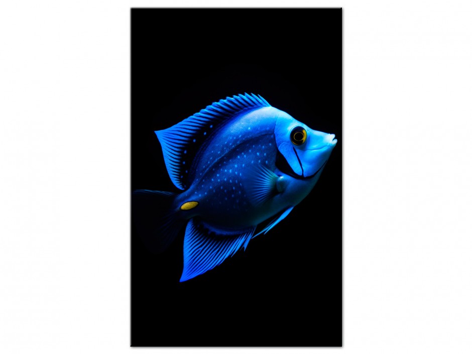 Tableau Aluminium Poisson Bleu Profond