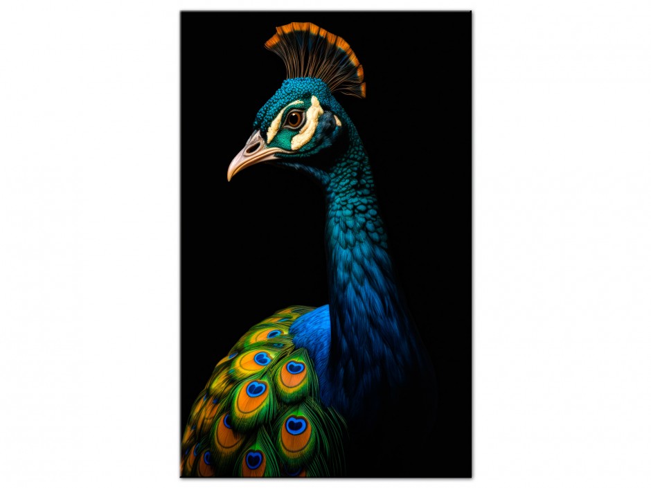 Tableau Aluminium paon royal