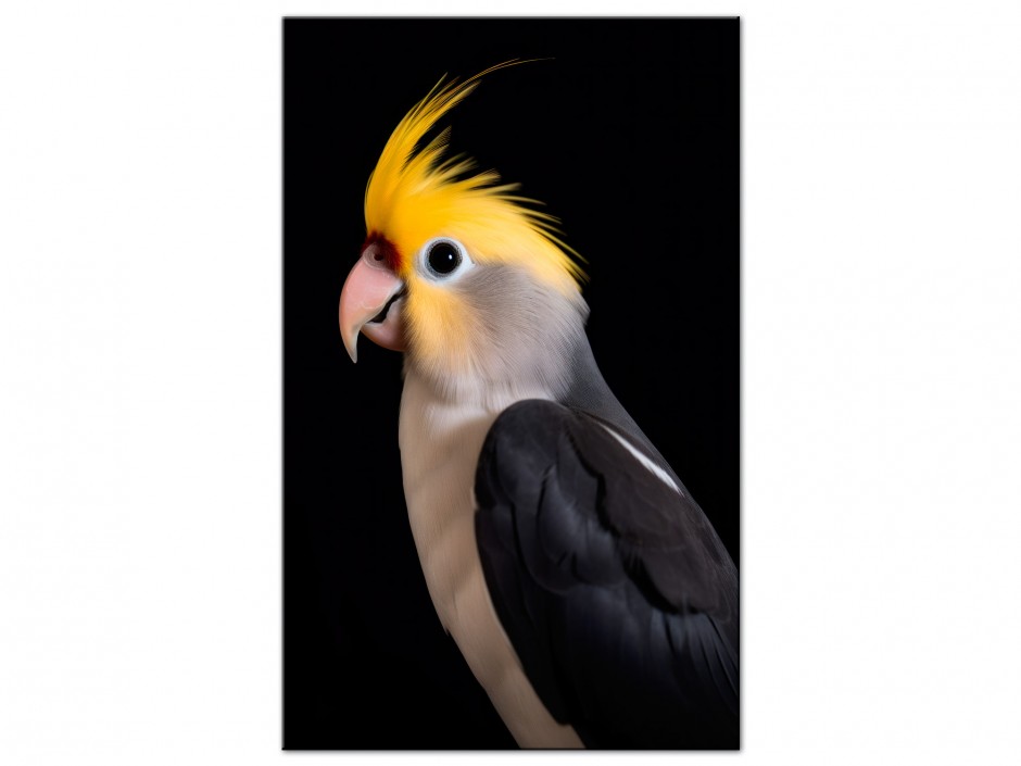 Tableau Aluminium perruche calopsitte