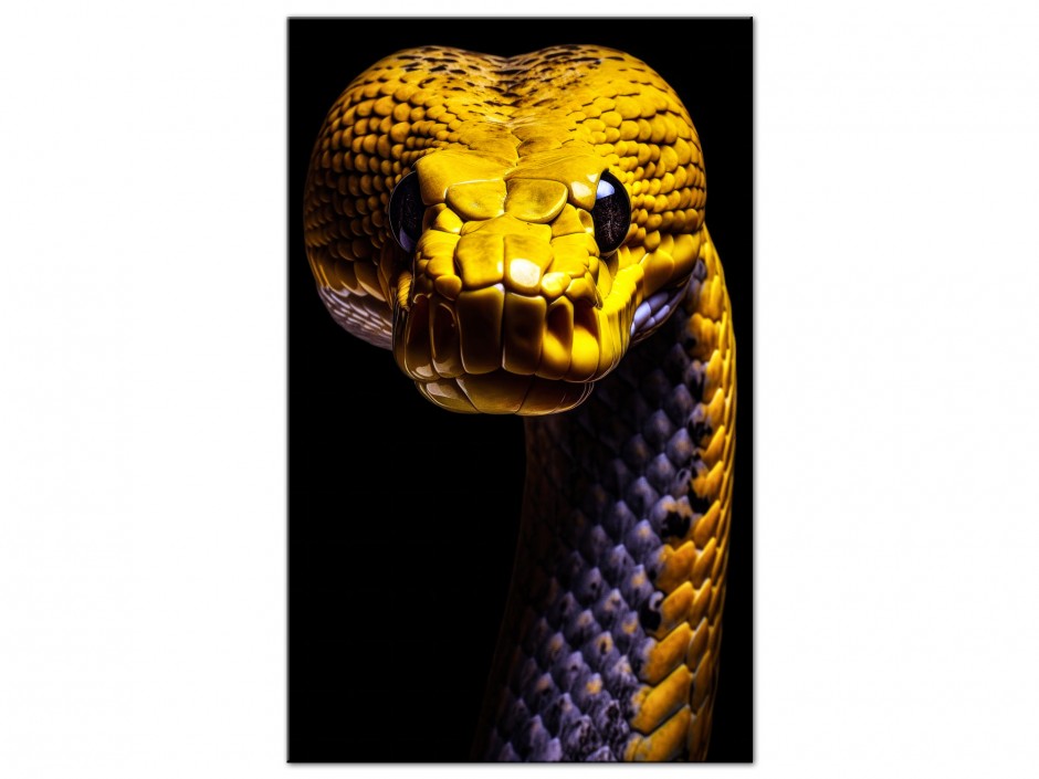 Tableau Aluminium Serpent Jaune