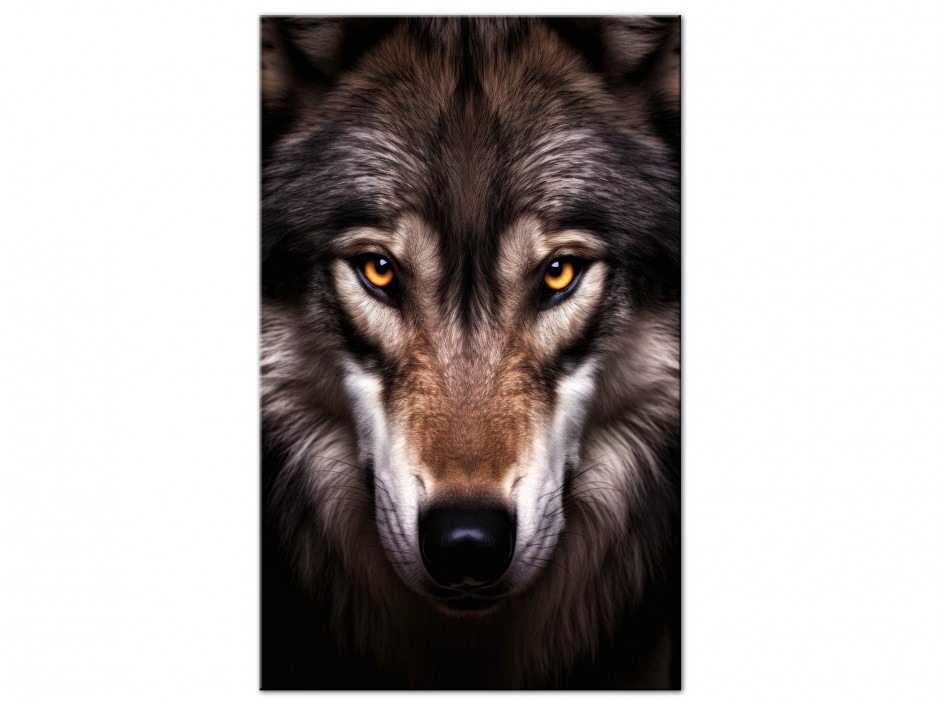 Tableau Aluminium Loup Gris