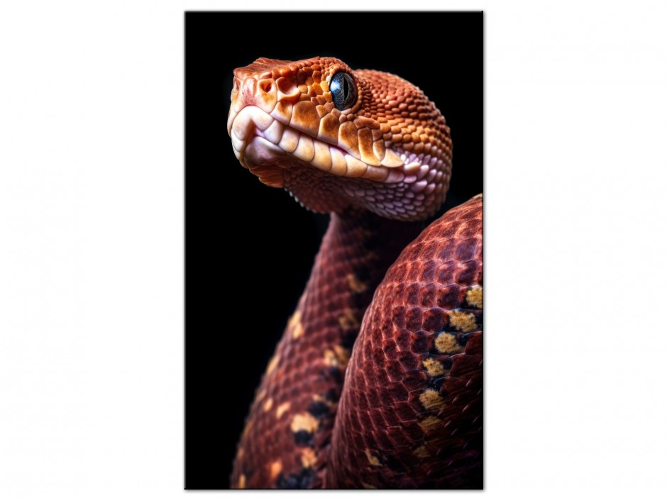 Tableau Aluminium Serpent Marron