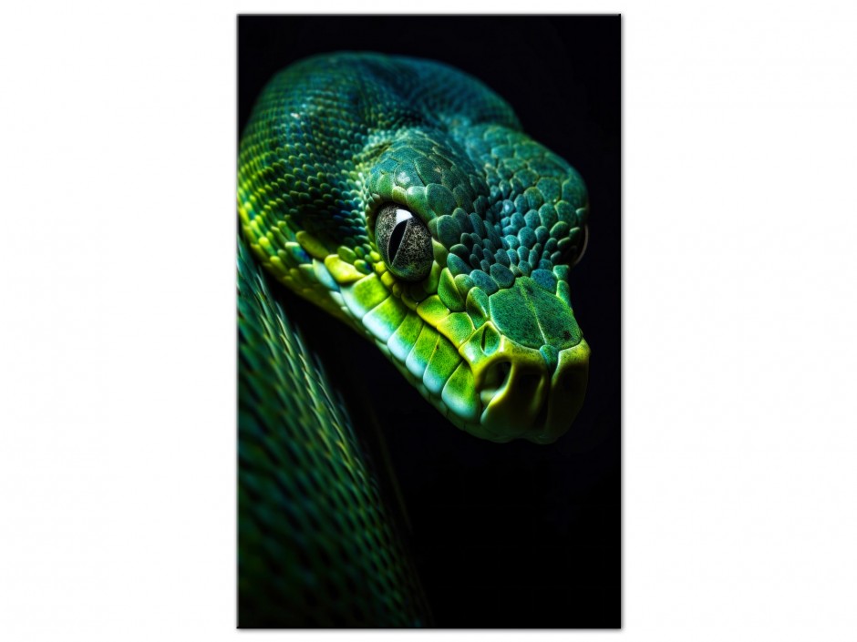Tableau Aluminium Serpent émeraude