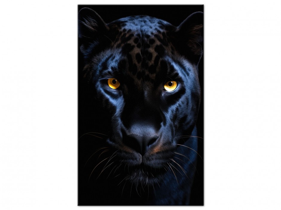 Tableau Aluminium Panthère noire hypnotique