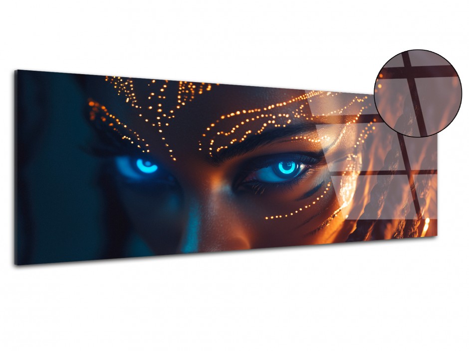 Tableau Plexiglas Regard luminescent bleu