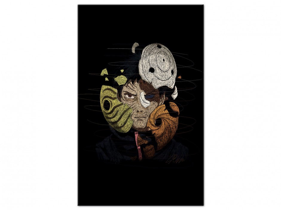Tableau Aluminium Masque du Guerrier