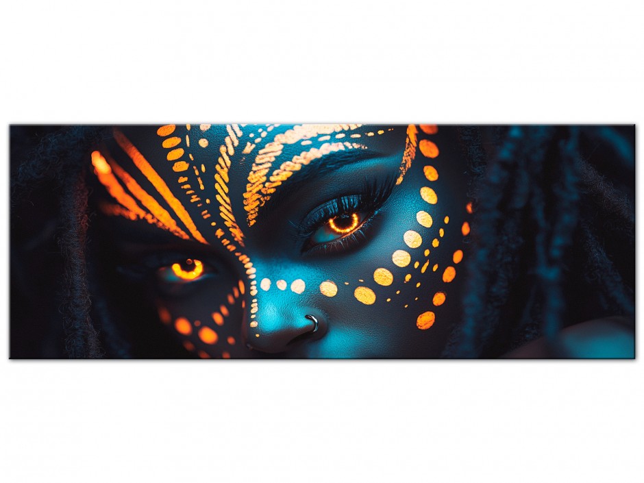 Tableau Aluminium Regard tribal luminescent