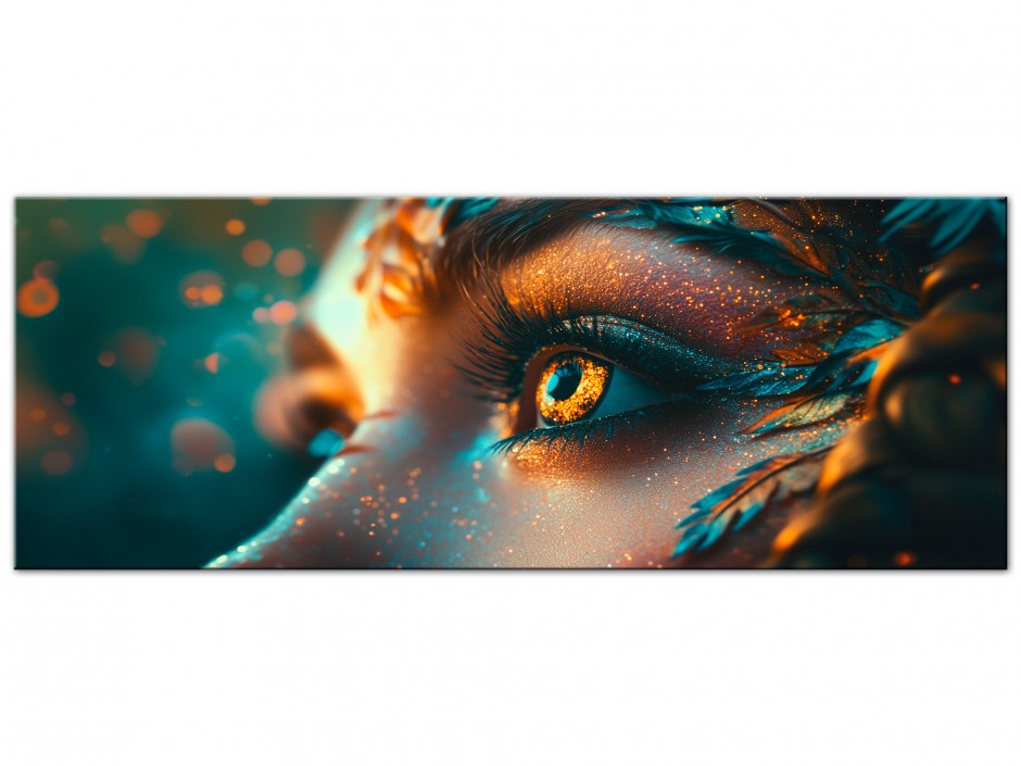 Tableau Aluminium Regard doré féérique