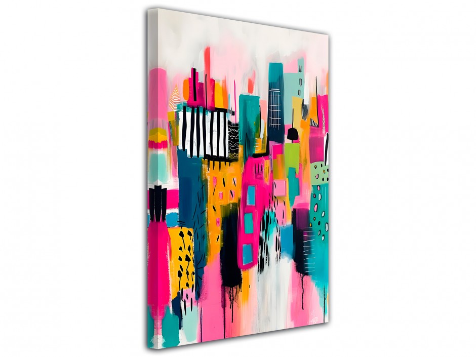 Tableau toile imprimée Ville Pop Colorée