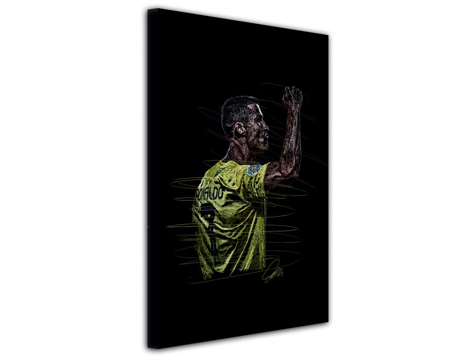 Tableau toile imprimée Champion en jaune