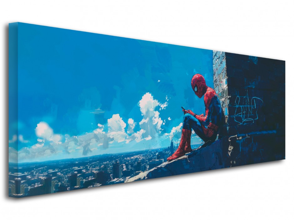 Tableau toile imprimée Héros araignée au sommet