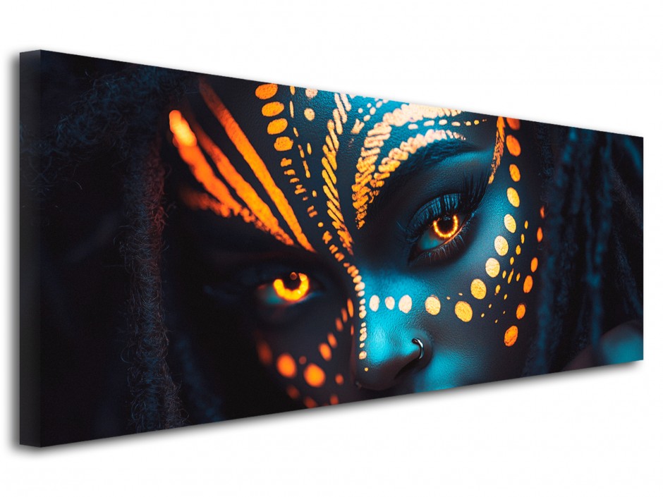 Tableau toile imprimée Regard tribal luminescent