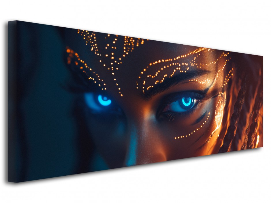 Tableau toile imprimée Regard luminescent bleu