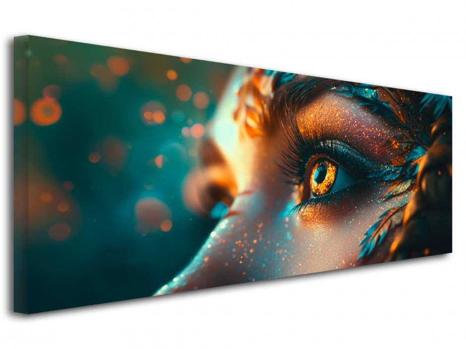 Tableau toile imprimée Regard doré féérique