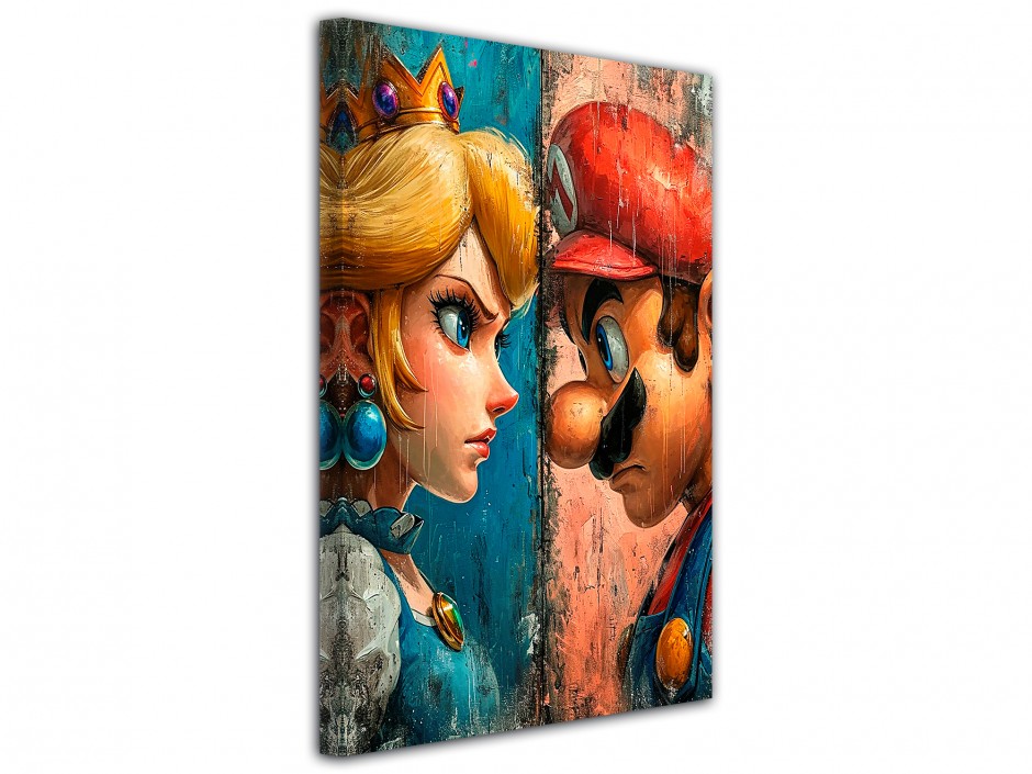 Tableau toile imprimée Duel Mario & Peach