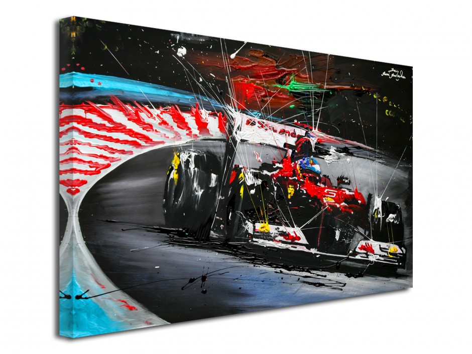 Reproduction peinture Rémi Bertoche Course F1