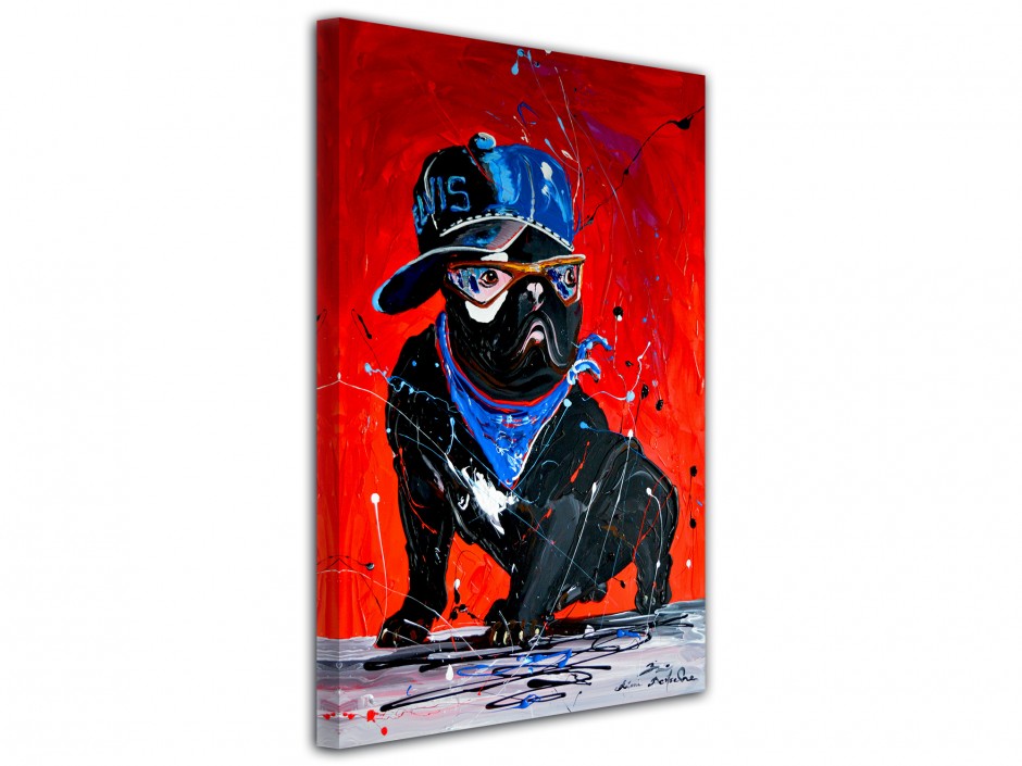 Tableau Rémi Bertoche rock'n roll dog reproduction sur toile
