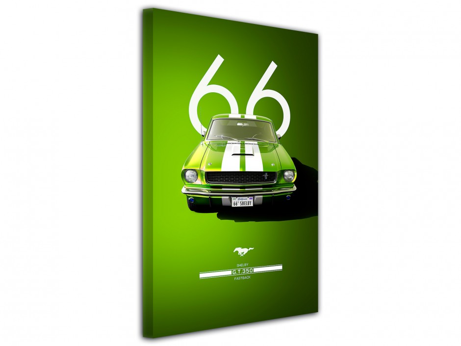 Tableau toile Mustang Shelby GT350 1966 (Vert)