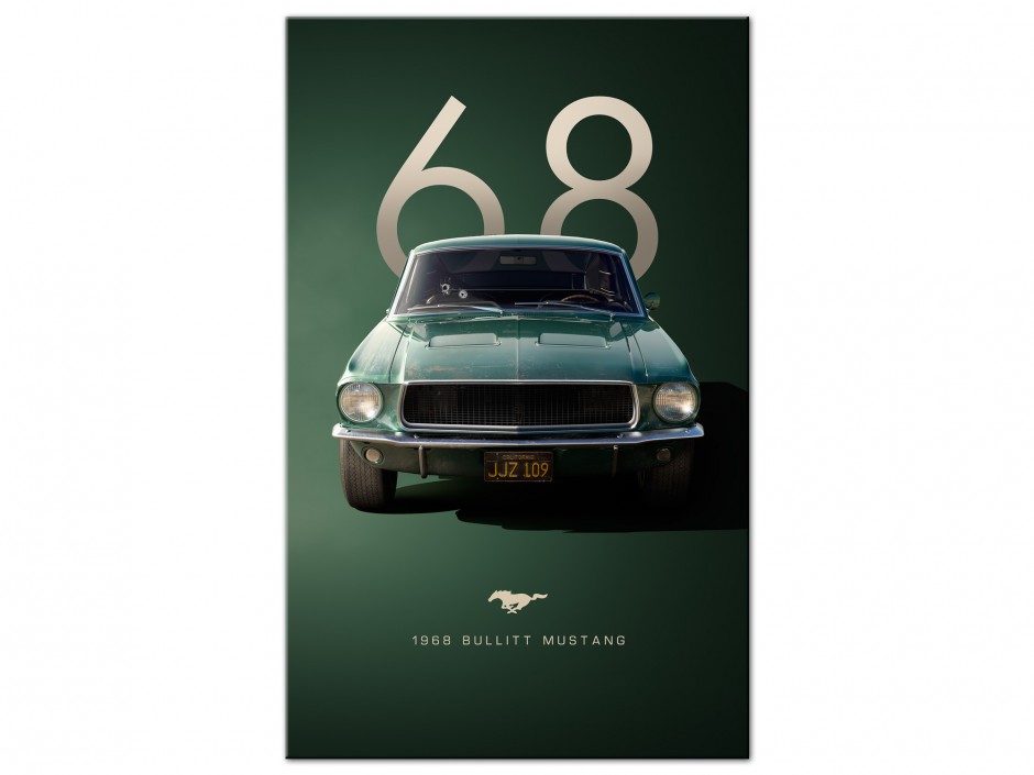 Tableau Aluminium Mustang Bullitt 1968