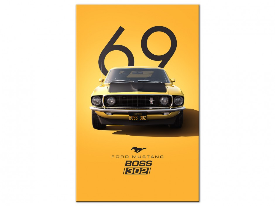 Tableau Aluminium Ford Mustang Boss 302 1969