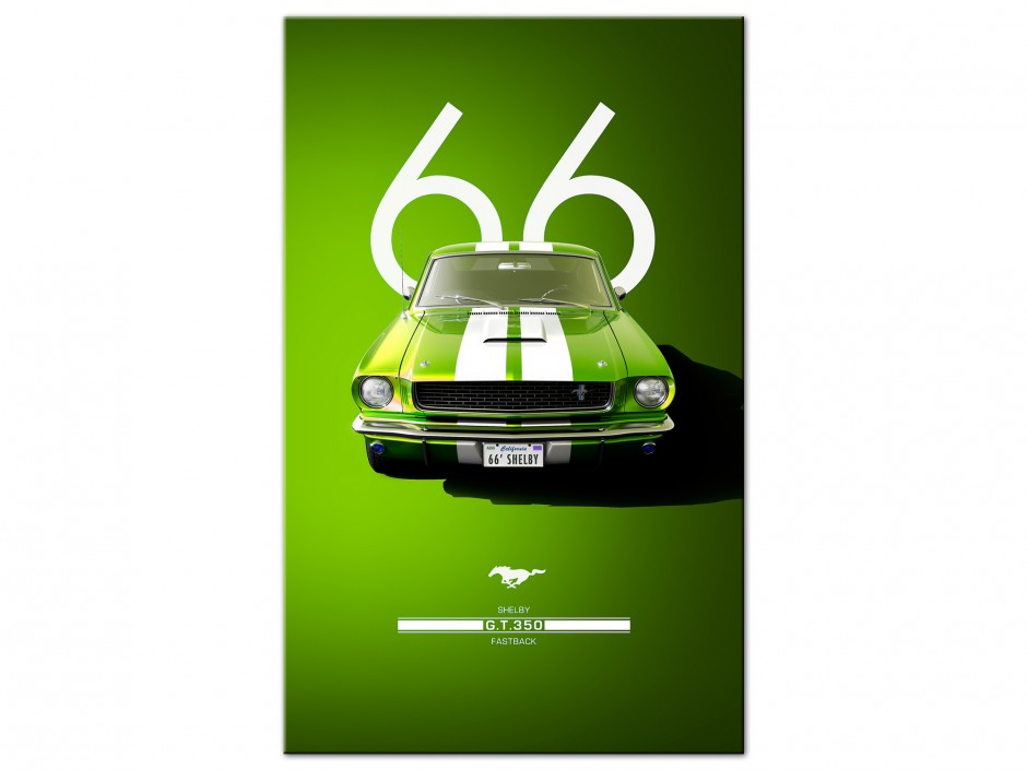Tableau Aluminium Mustang Shelby GT350 1966 (Vert)