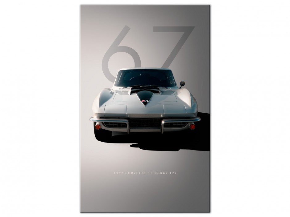 Tableau Aluminium Corvette Stingray 427 1967