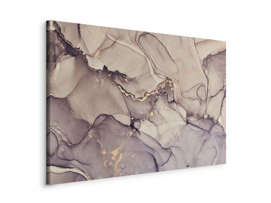 Tableau - Watercolour abstraction - powder pink marble with gold accents