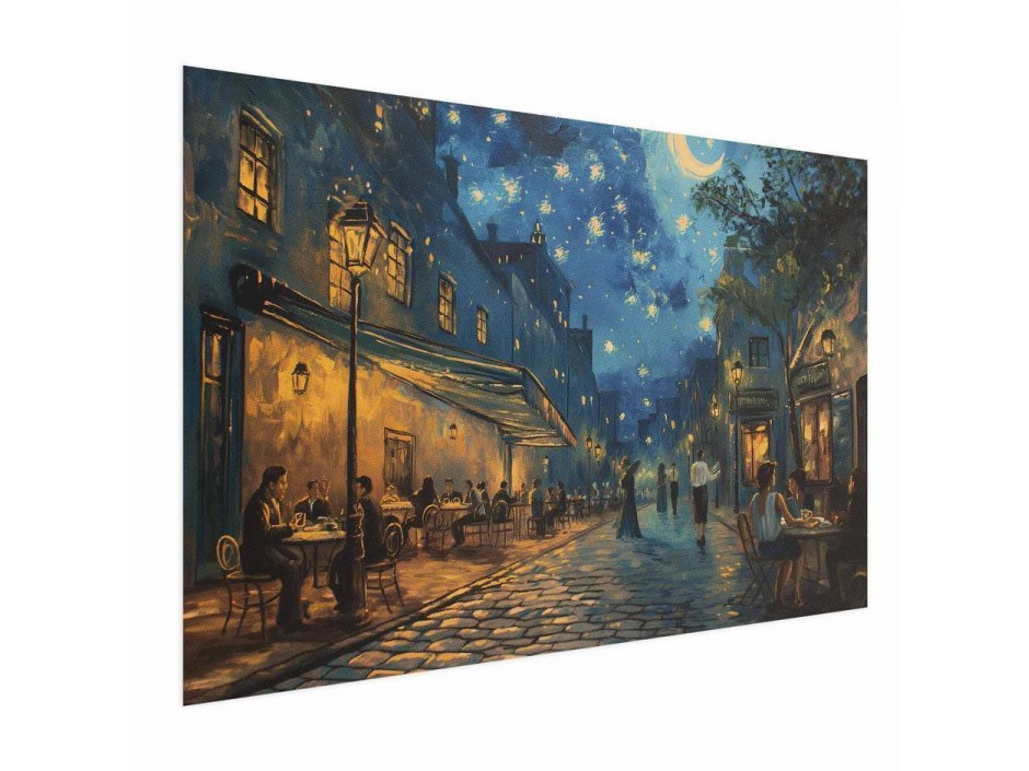 Poster - Paris street – a painting inspired by Vincent van Goghs style