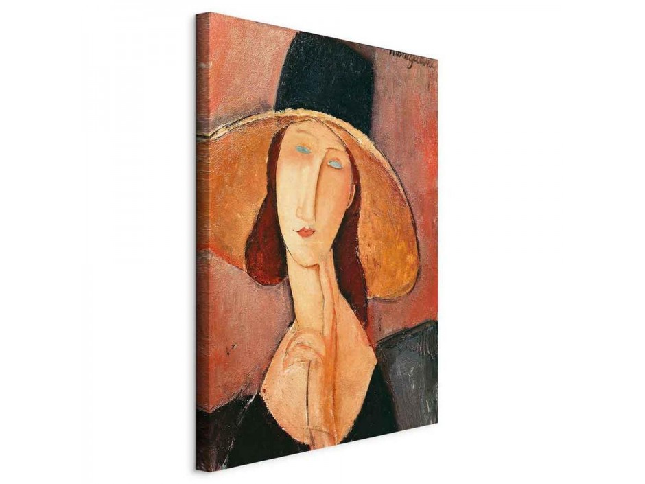 Tableau - Amedeo Modigliani – Portrait of Jeanne Hebuterne in a Large Hat