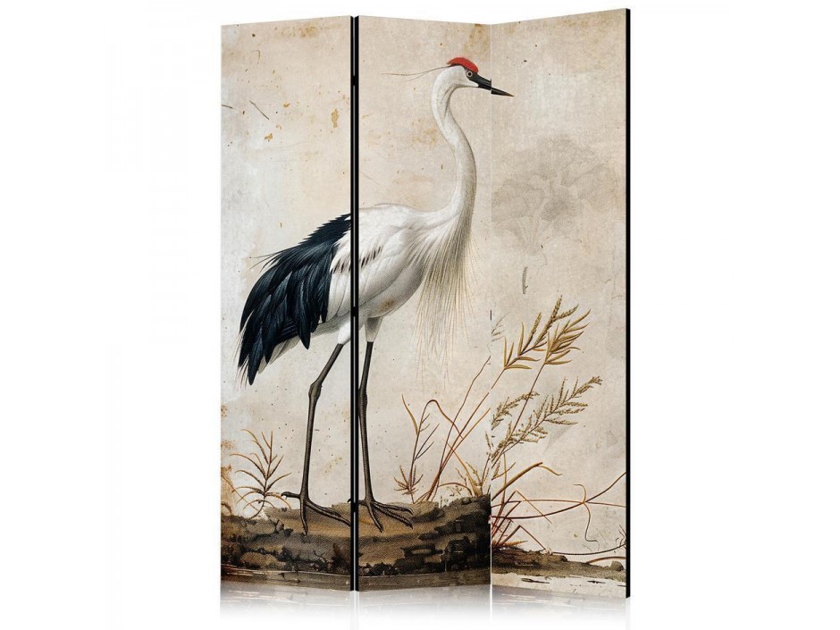 Paravent - Birds from an old engraving - vintage-style illustration depicting a heron and a crane