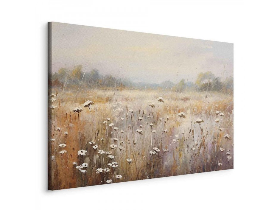 Tableau - Impressionist meadow – field landscape in a pastel colour palette