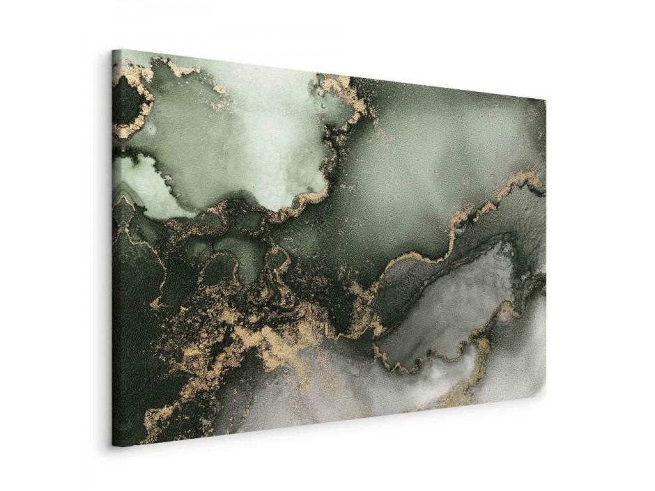 Tableau - Green watercolour - abstraction inspired by the structure of marble