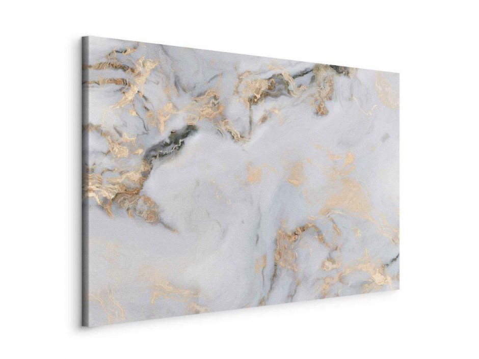 Tableau - White stone – elegant marble with golden reflections