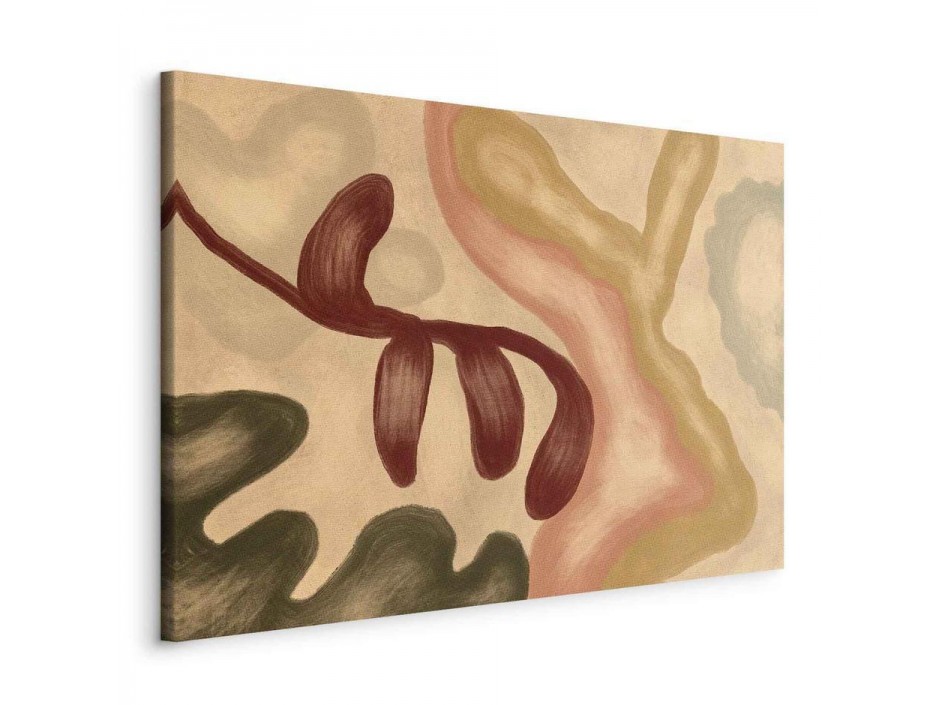 Tableau - Colorful shapes – worn-out figures in lime wash technique