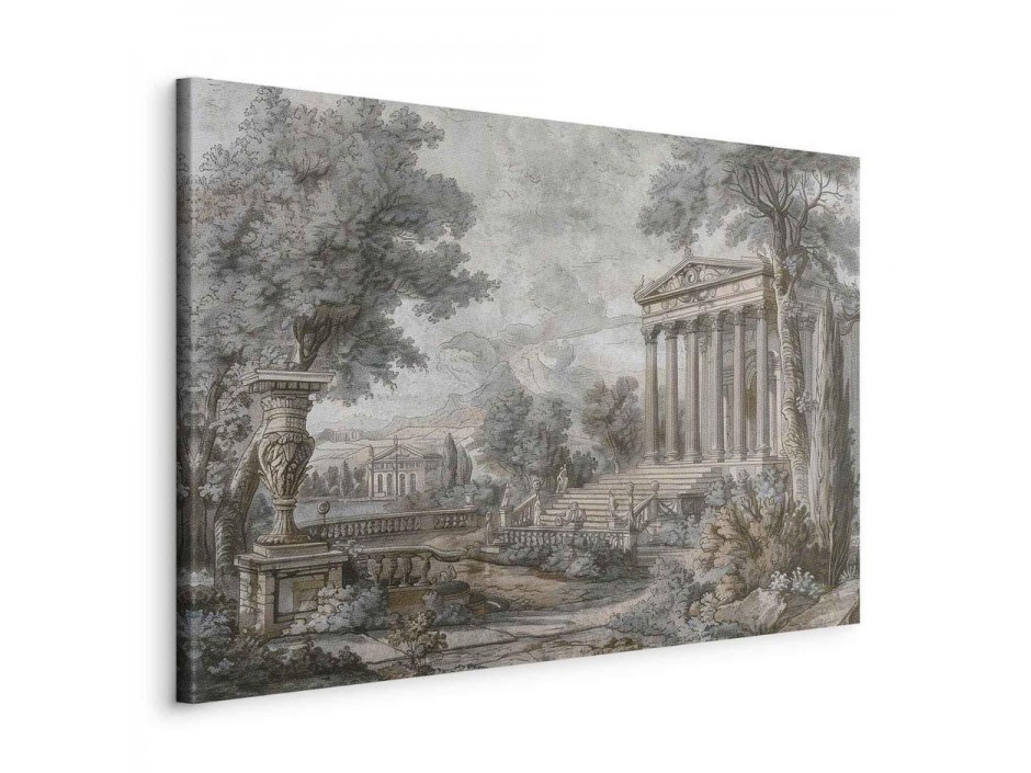 Tableau - Temple on a hill - Greek architecture in subdued colours