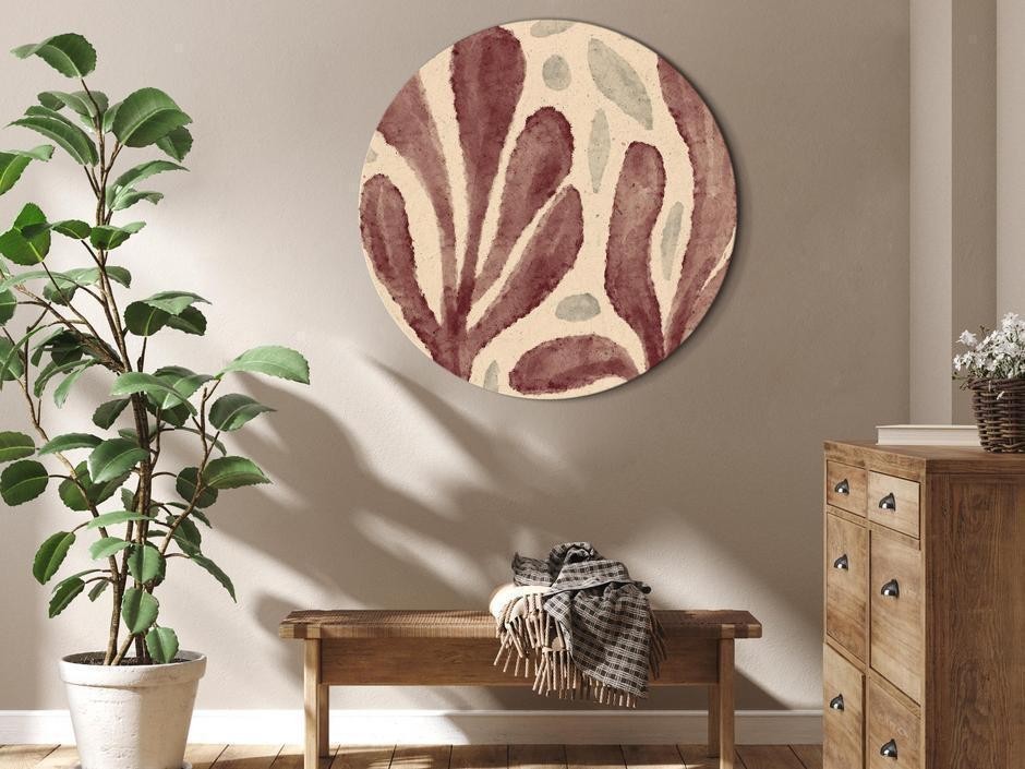 Tableau rond - Leaves and spots – large vibrant shapes inspired by Matisse