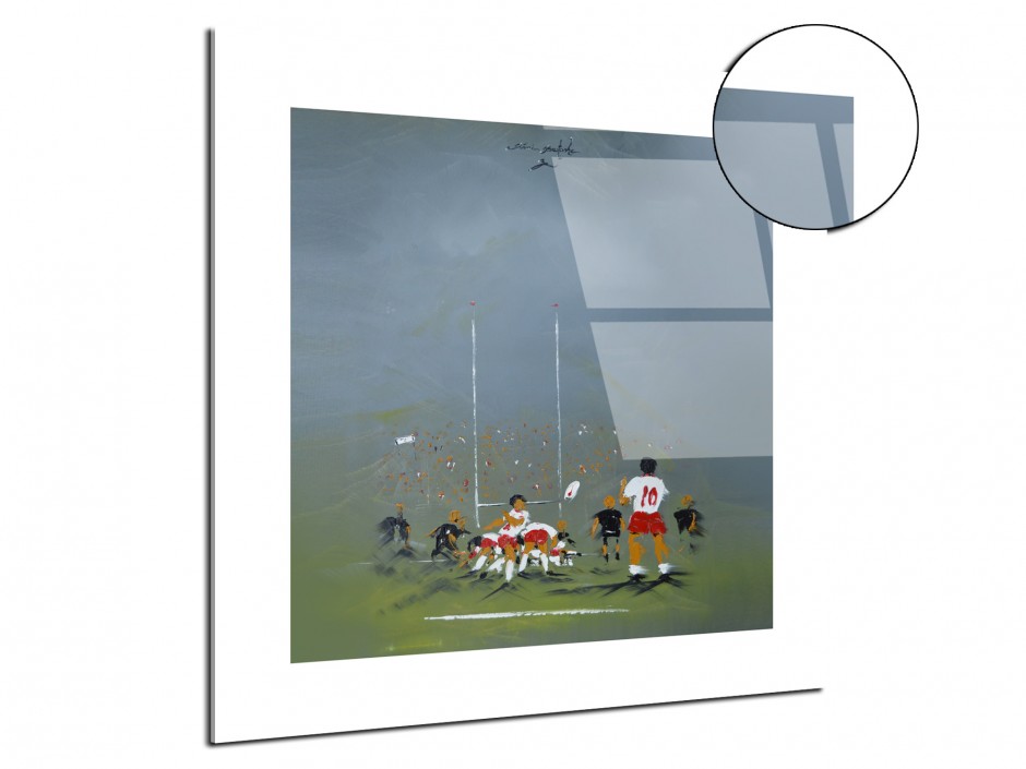 Reproduction tableau Rémi Bertoche sur plexiglas imprimée Rugby