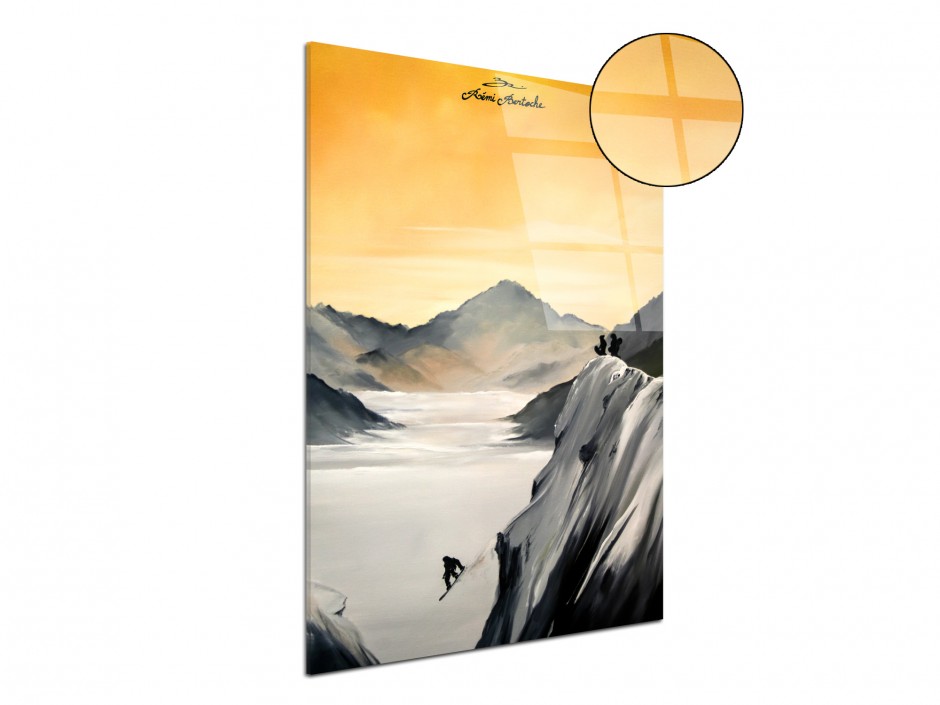 Tableau Snow Session reprodcution peinture sur plexiglas imprimée