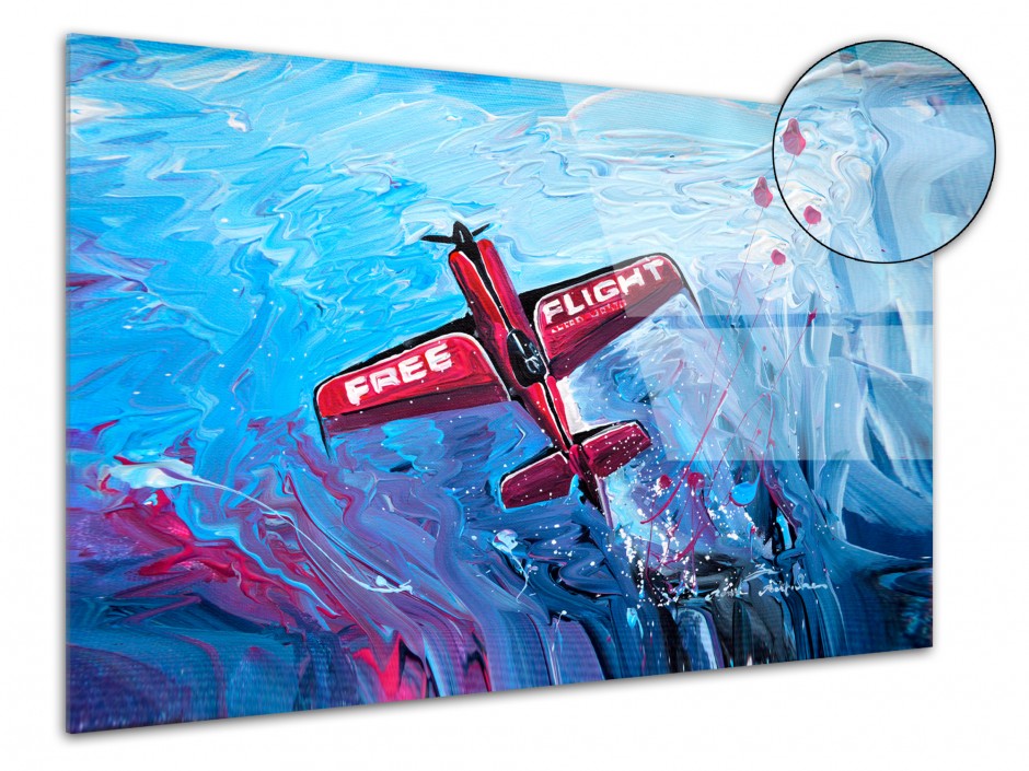 Tableau plexiglas déco Avion Rose