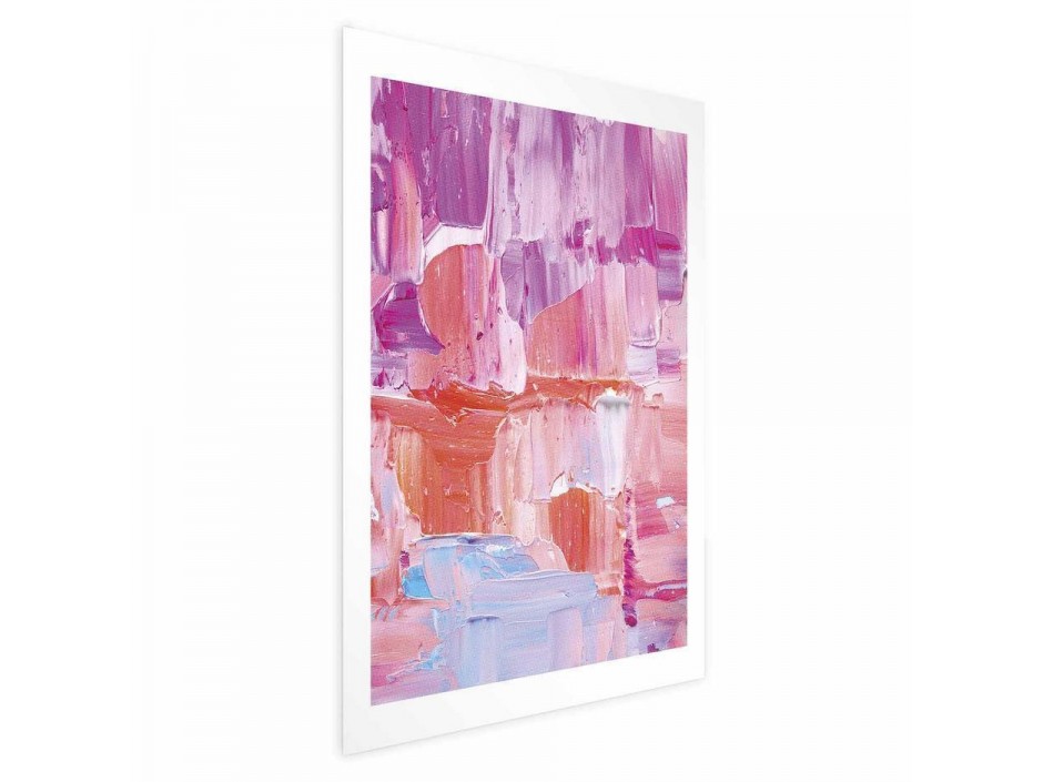 Poster - Colorful Strokes - intense shades of pink and purple on canvas