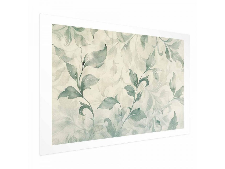 Poster - Watercolor Green-Beige Leaves